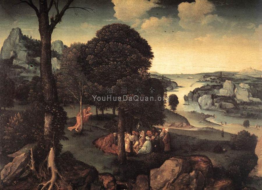Landscape With St John The baptist Preaching - 乔吉姆·帕蒂尼尔